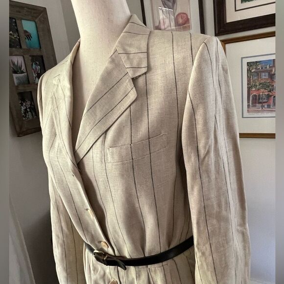 NWT vintage Ralph Lauren linen “Guaranteed to wrinkle” pinstripe dress size 6 - Picture 6 of 12